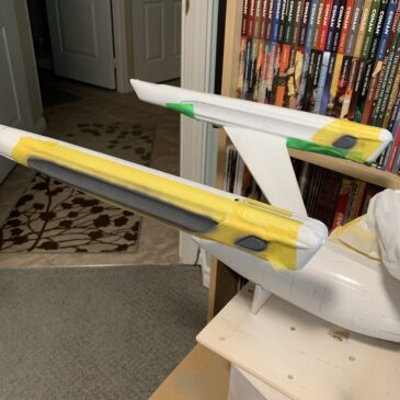 Polar Lights Refit Enterprise: Re-deco log, Part 2, painting the warp nacelle