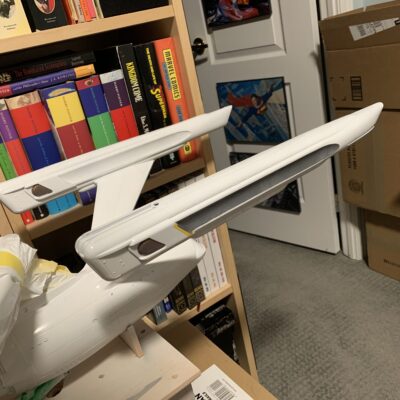 Polar Lights Refit Enterprise: Re-deco log, Part 2, final look of the Bussard collectors and warp grills