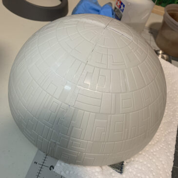 Death Star Build Log - AMT Ertl Death Star sanding seams