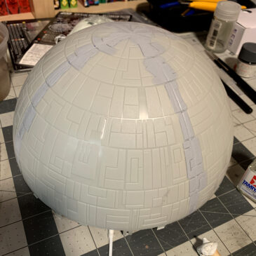 Death Star Build Log - AMT Ertl Death Star filling seams