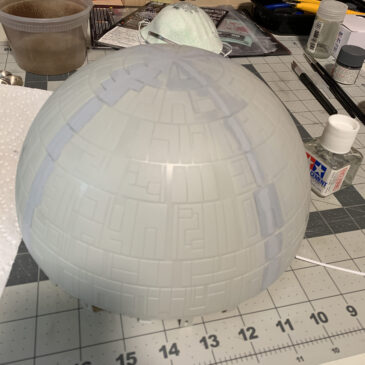 Death Star Build Log - AMT Ertl Death Star fixing seams