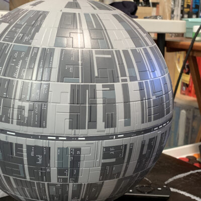 Death Star Build Log Part 5 - AMT Ertl Death Star painting the white dots
