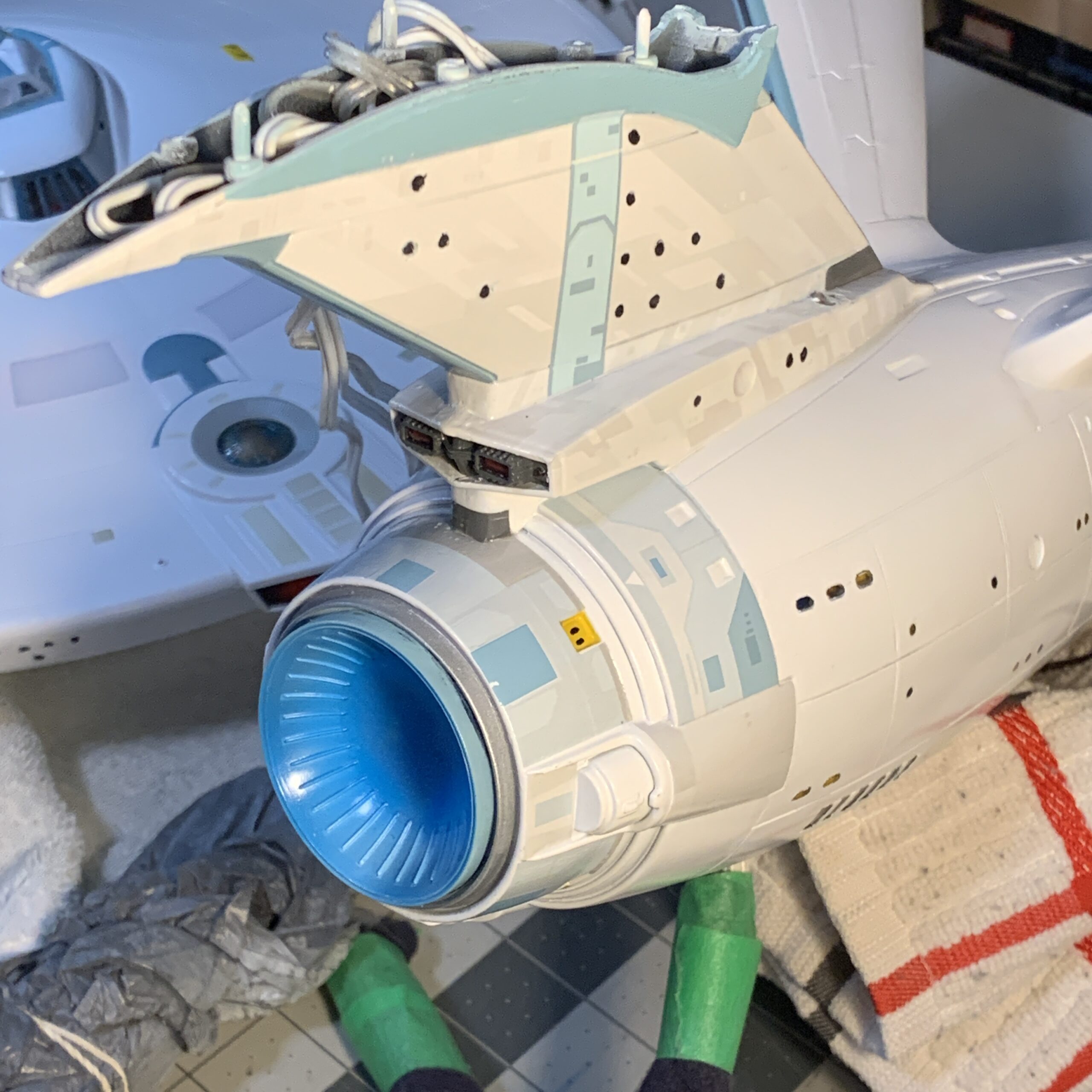 Polar Lights Refit Enterprise: Re-deco log, Part 6: Deflector dish complete